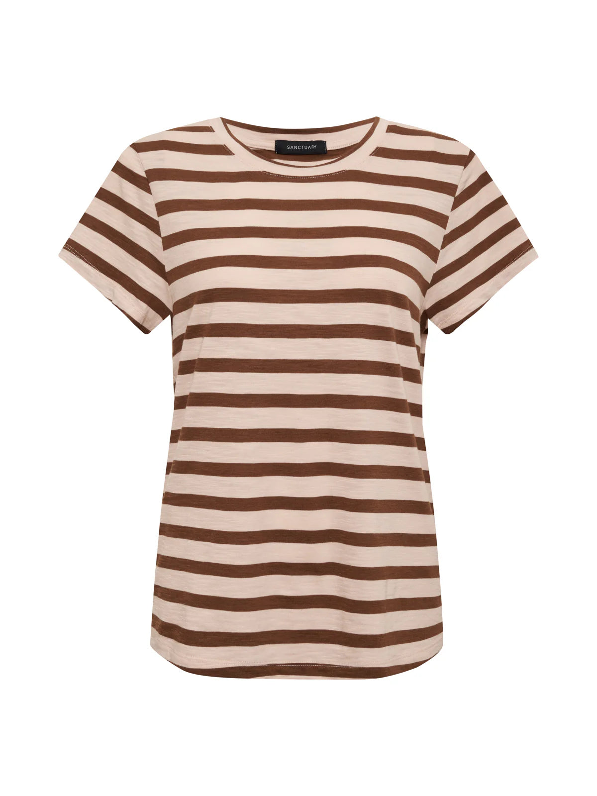 The Perfect Tee in Earth Pink/Sepia Stripe