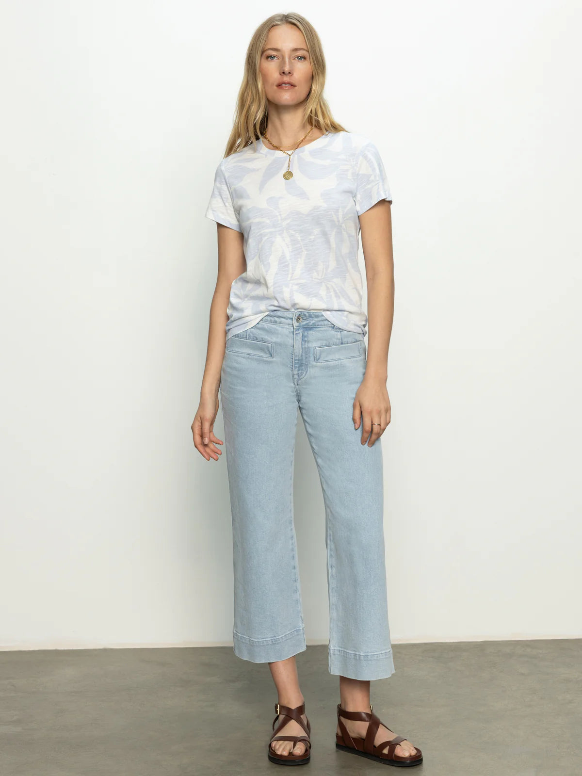 The Perfect Tee in Light Blue Floral Bliss