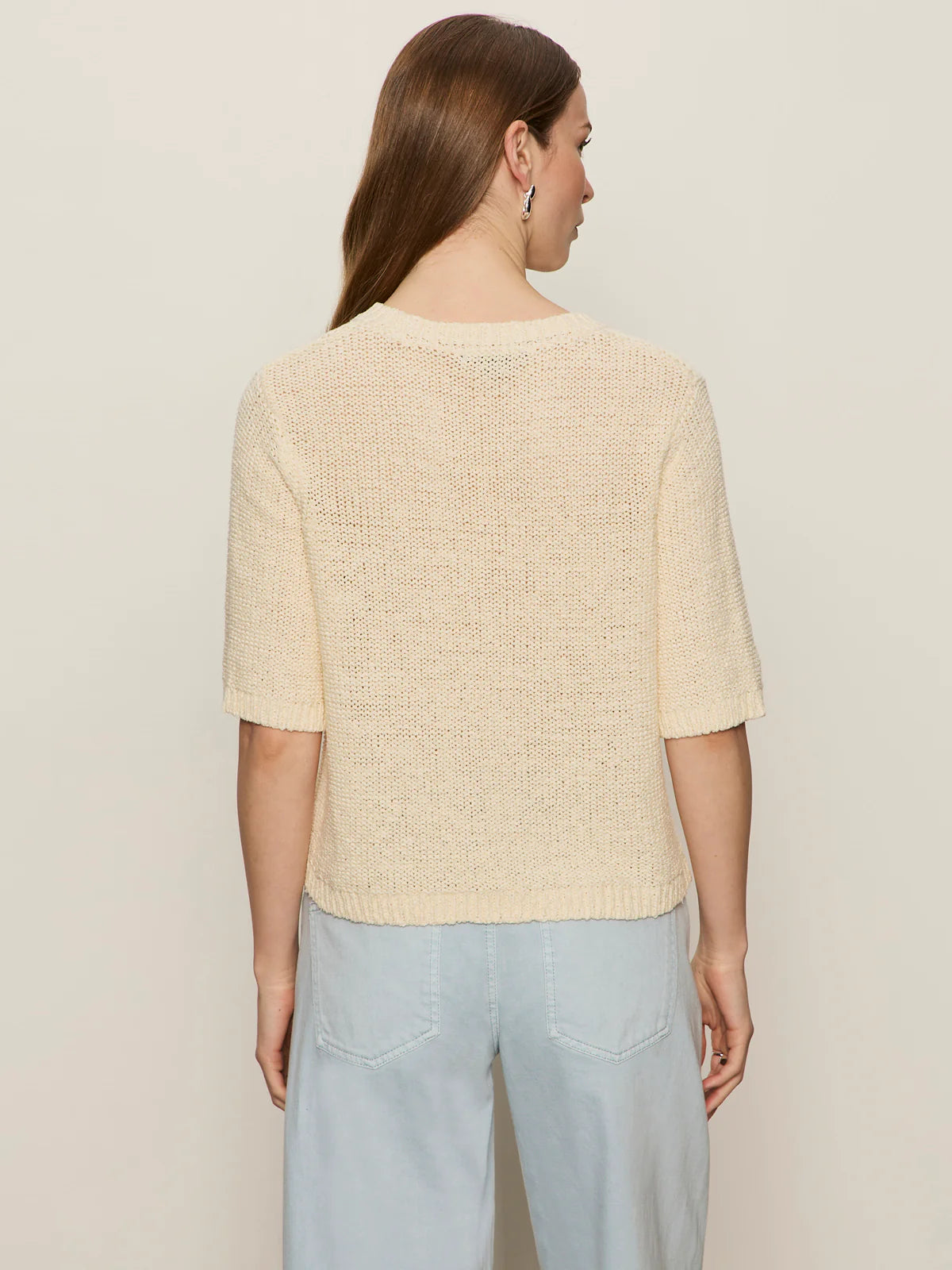 Tape Yarn Tee Macrame in Cream