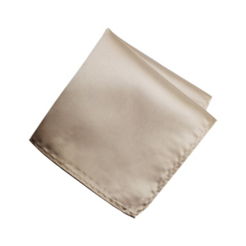 Satin Solid Pre-Tied Pocket Square in Champagne