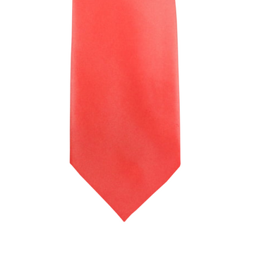 Satin Solid Tie in Coral