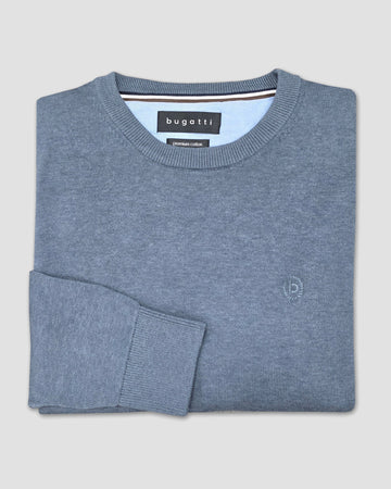 Cotton Jersey Sweater in Steel Blue