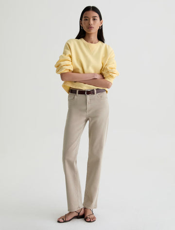 Brinley Mid Rise Straight Leg Jean in Sulfur Light Taupe