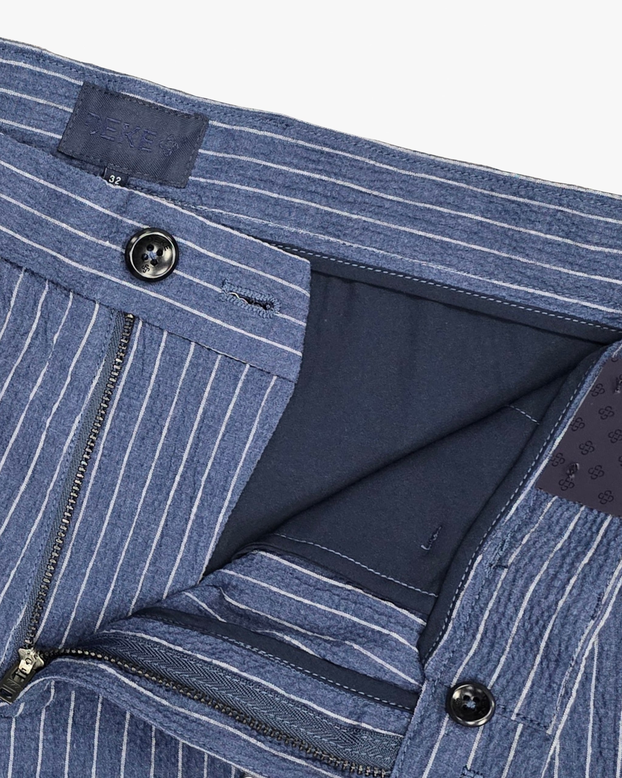 Oasis Bermuda Short in Indigo Pinstripe Supernatural Seersucker