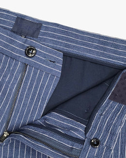 Oasis Bermuda Short in Indigo Pinstripe Supernatural Seersucker
