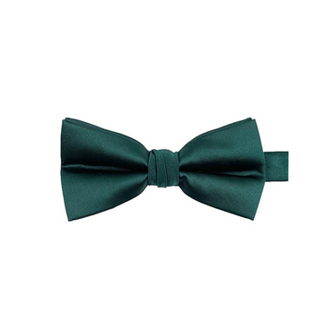 Satin Solid Pre-Tied Bowtie in Dark Green