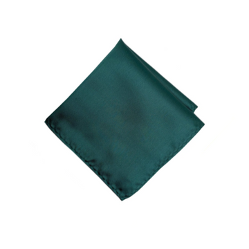 Satin Solid Pre-Tied Pocket Square in Dark Green