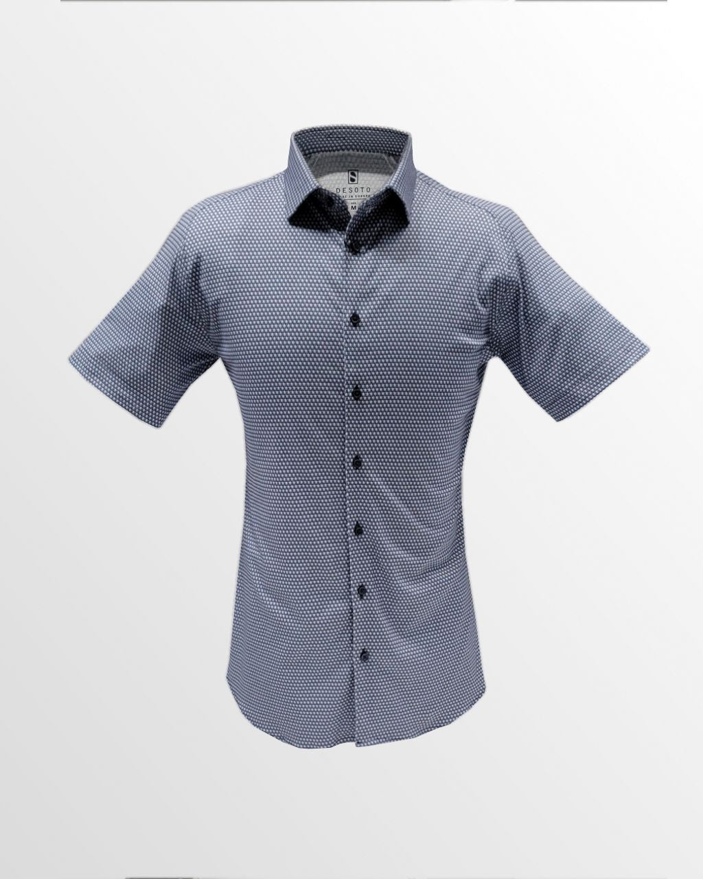 Desoto Short Sleeve Jersey Shirt in Blue/Pink Diamond Pattern