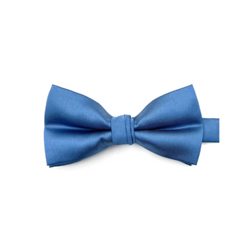 Satin Solid Pre-Tied Bowtie in Dusty Blue