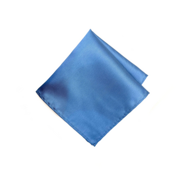 Satin Solid Pre-Tied Pocket Square in Dusty Blue