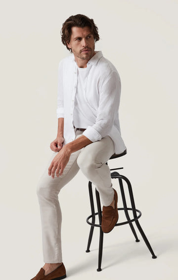 Courage Fit Casual Pant in Cream Cross Twill