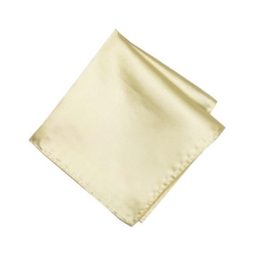 Satin Solid Pre-Tied Pocket Square in Ecru