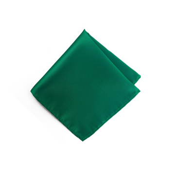 Satin Solid Pre-Tied Pocket Square in Emerald