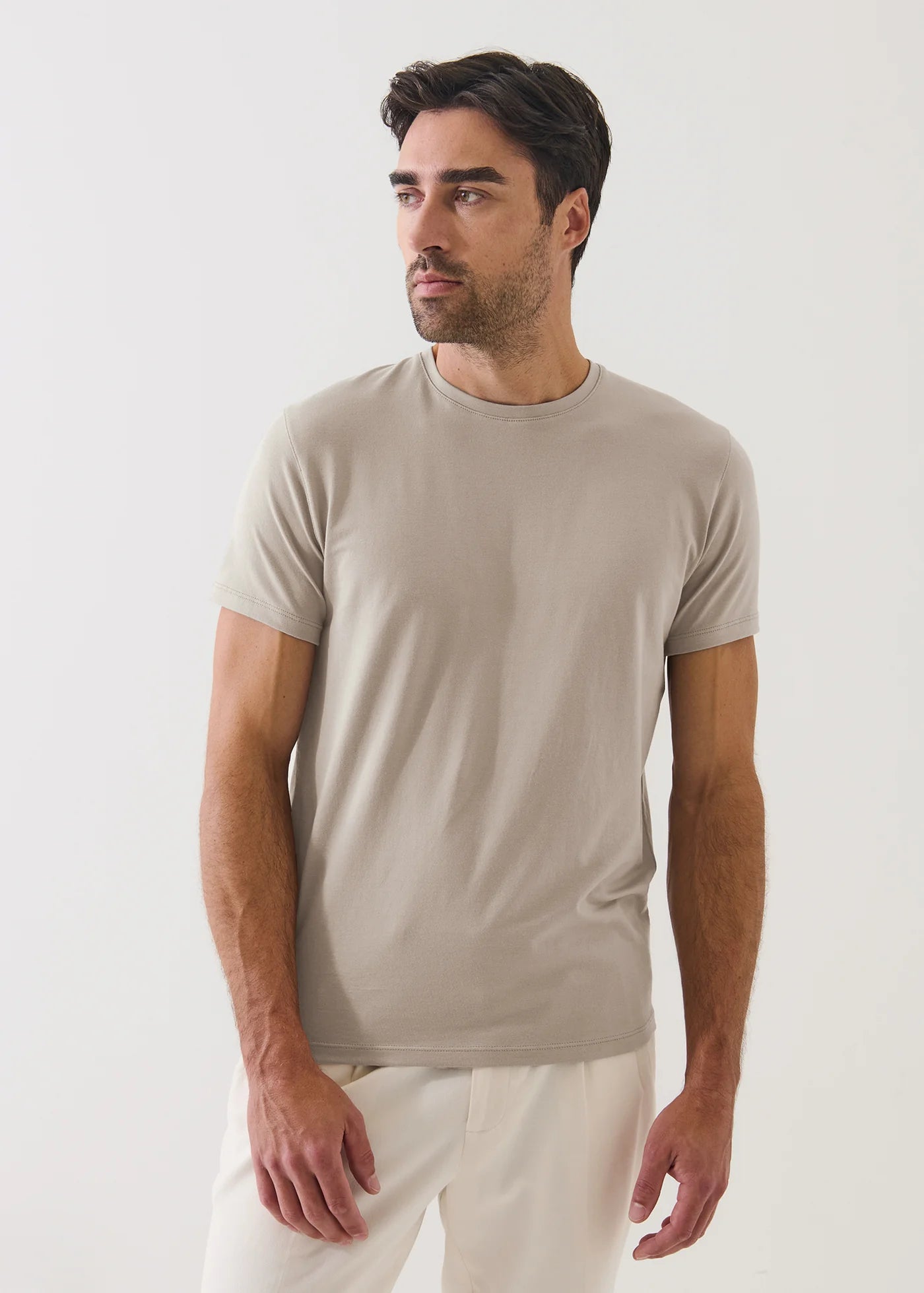 Iconic Pima Cotton Stretch T-Shirt in Seasonal Fog