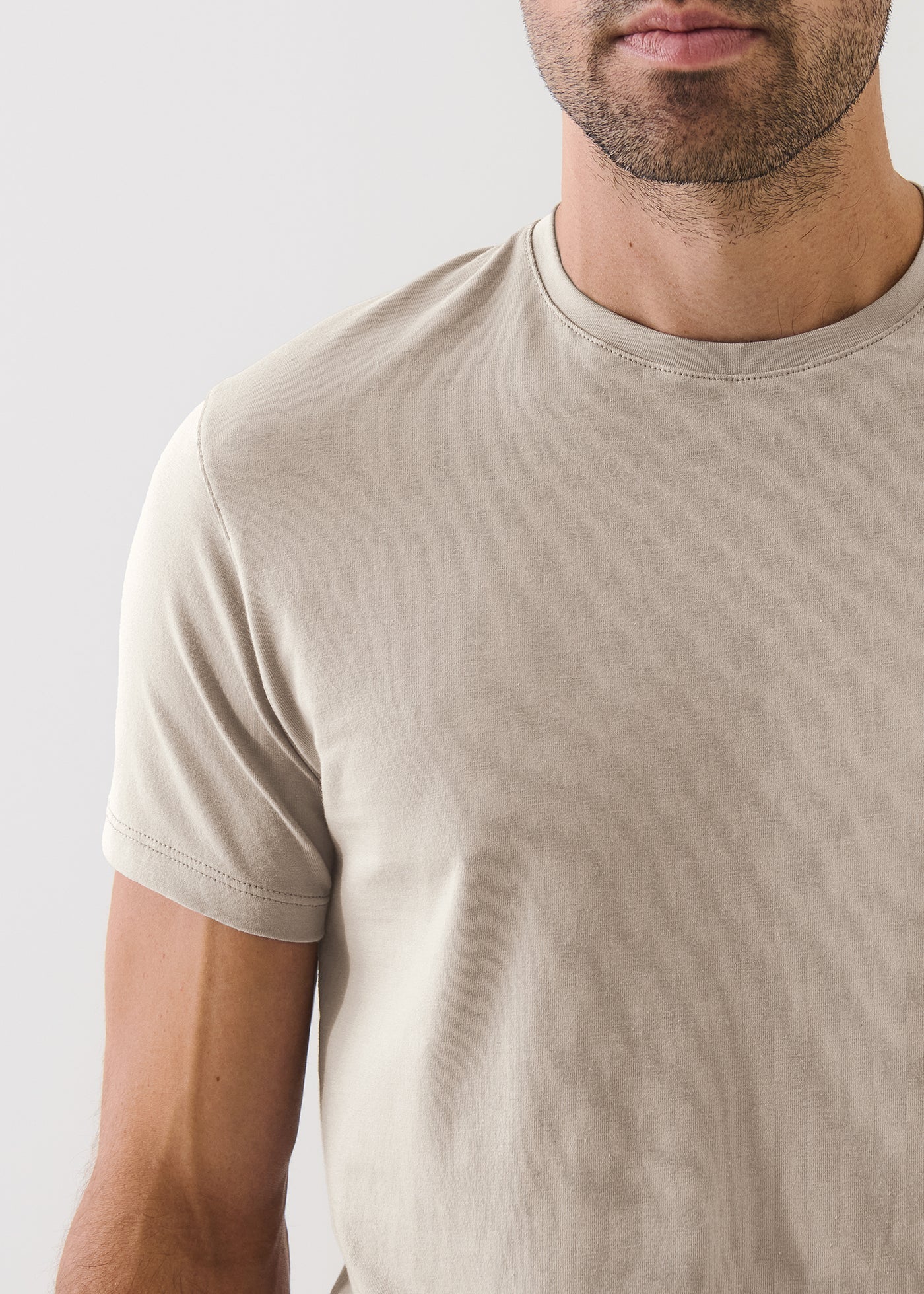 Iconic Pima Cotton Stretch T-Shirt in Seasonal Fog