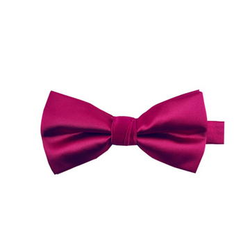Satin Solid Pre-Tied Bowtie in Fuchsia