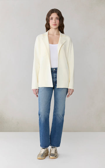 Genevie Shirt Cardigan in Sidewalk Chalk