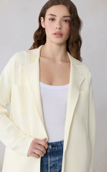 Genevie Shirt Cardigan in Sidewalk Chalk