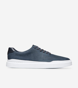 GrandPrø Rally Laser Cut Sneakers in Navy Nubuck