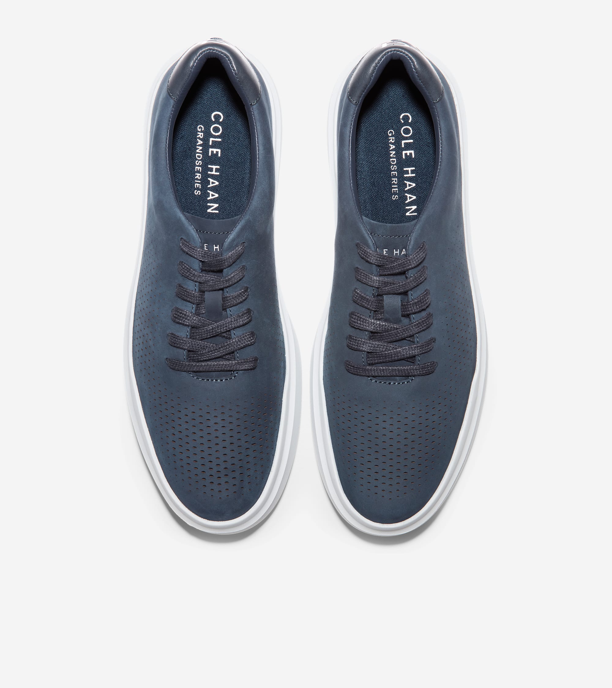 GrandPrø Rally Laser Cut Sneakers in Navy Nubuck