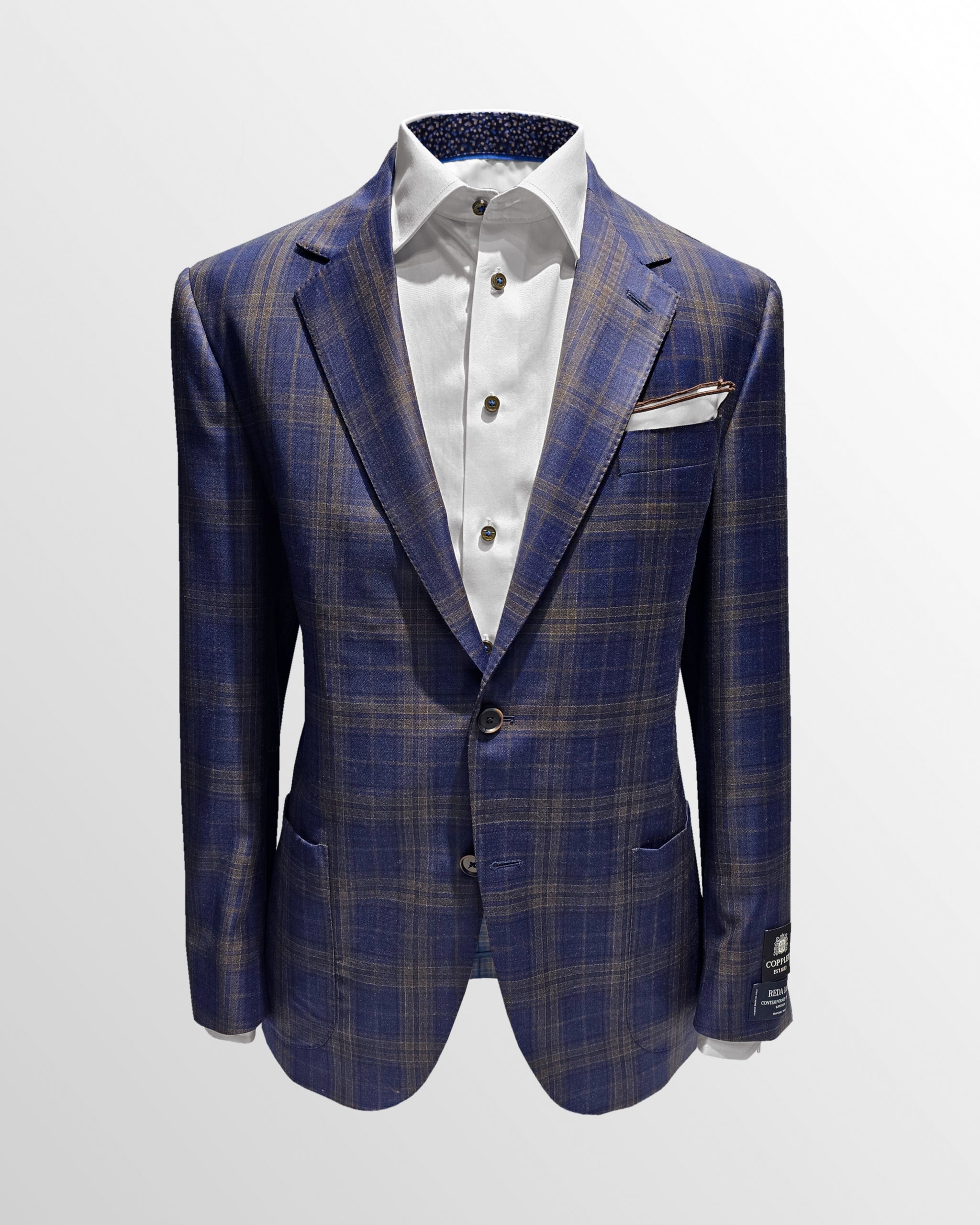 Gio Sport Jacket in Blue/Brown Plaid
