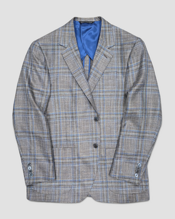 Gio Fit Feature Sport Jacket in Taupe Plaid