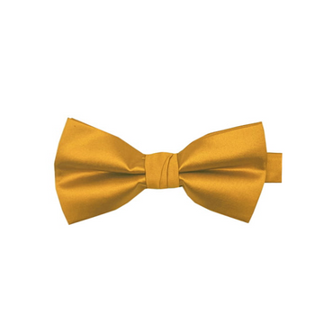 Satin Solid Pre-Tied Bowtie in Gold