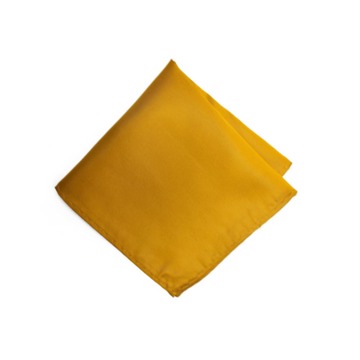 Satin Solid Pre-Tied Pocket Square in Gold