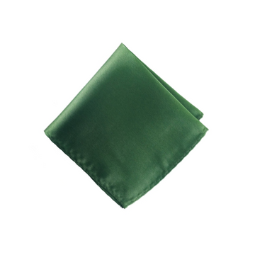 Satin Solid Pre-Tied Pocket Square in Green