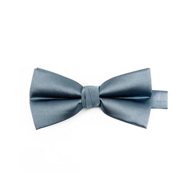 Satin Solid Pre-Tied Bowtie in Grey