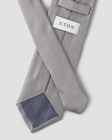 Basketweave Tie in Grey
