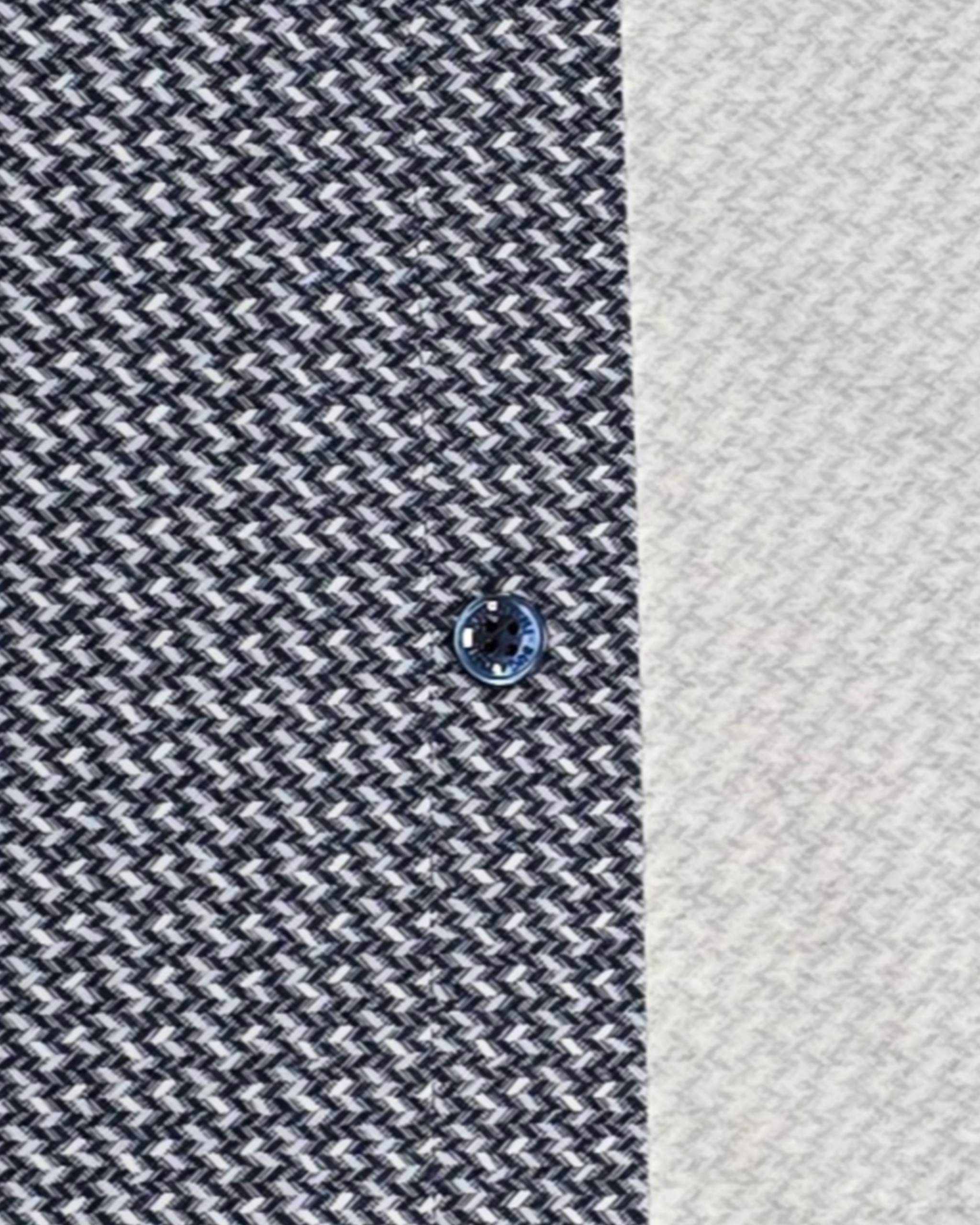 OoohCotton Sport Shirt in Navy White Diagonal Print