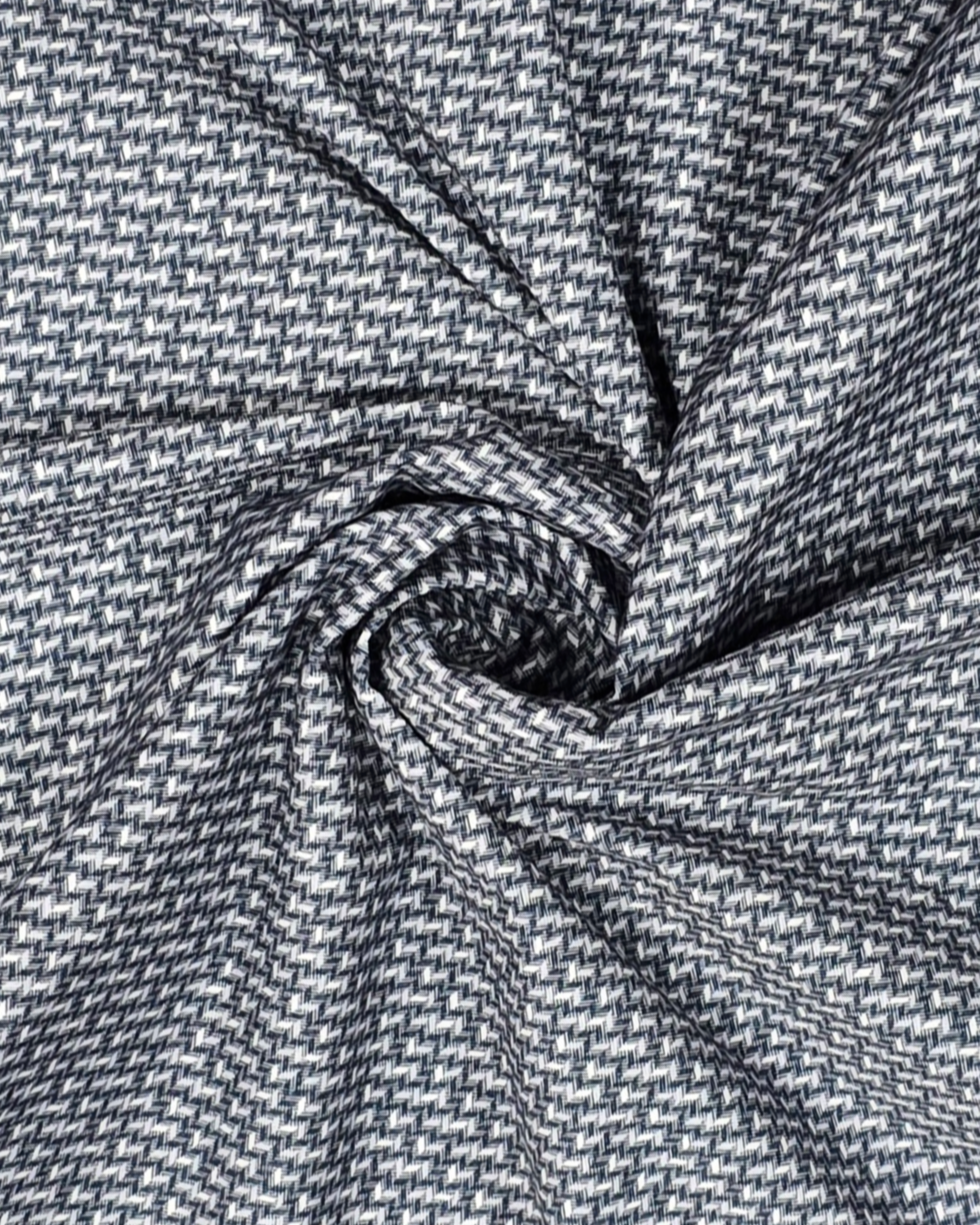 OoohCotton Sport Shirt in Navy White Diagonal Print