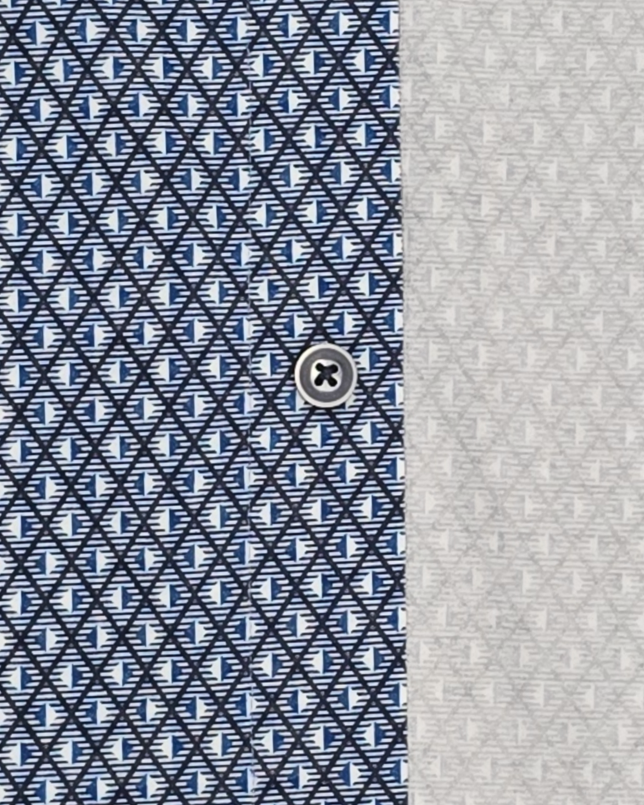 OoohCotton Sport Shirt in Navy Diamond Pattern