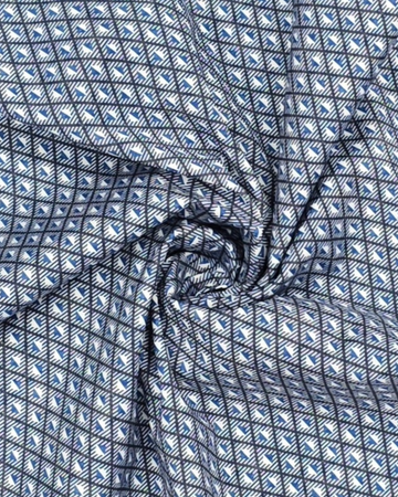 OoohCotton Sport Shirt in Navy Diamond Pattern