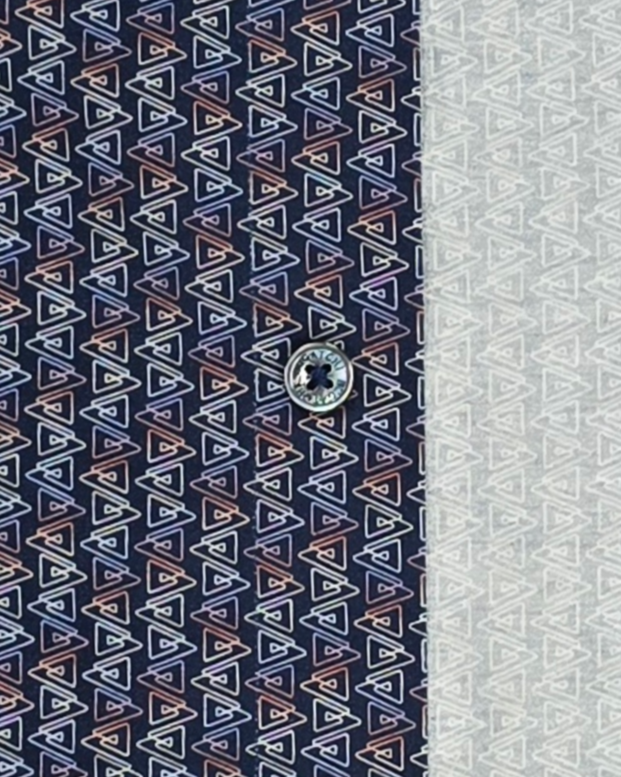 OoohCotton Sport Shirt in Navy Triangles