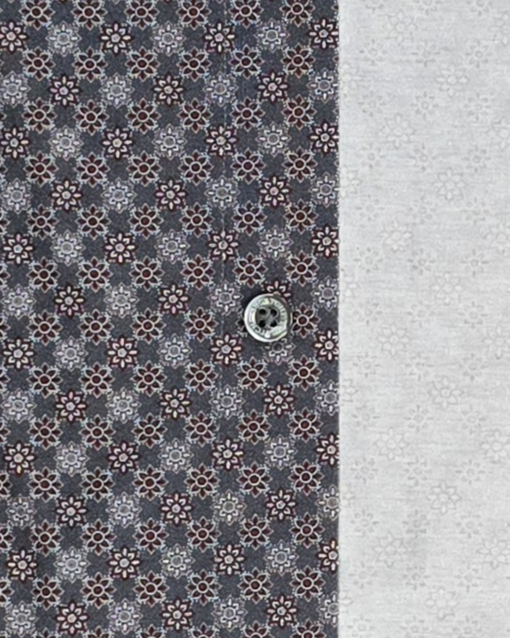 OoohCotton Sport Shirt in Anthracite Floral Mosaic