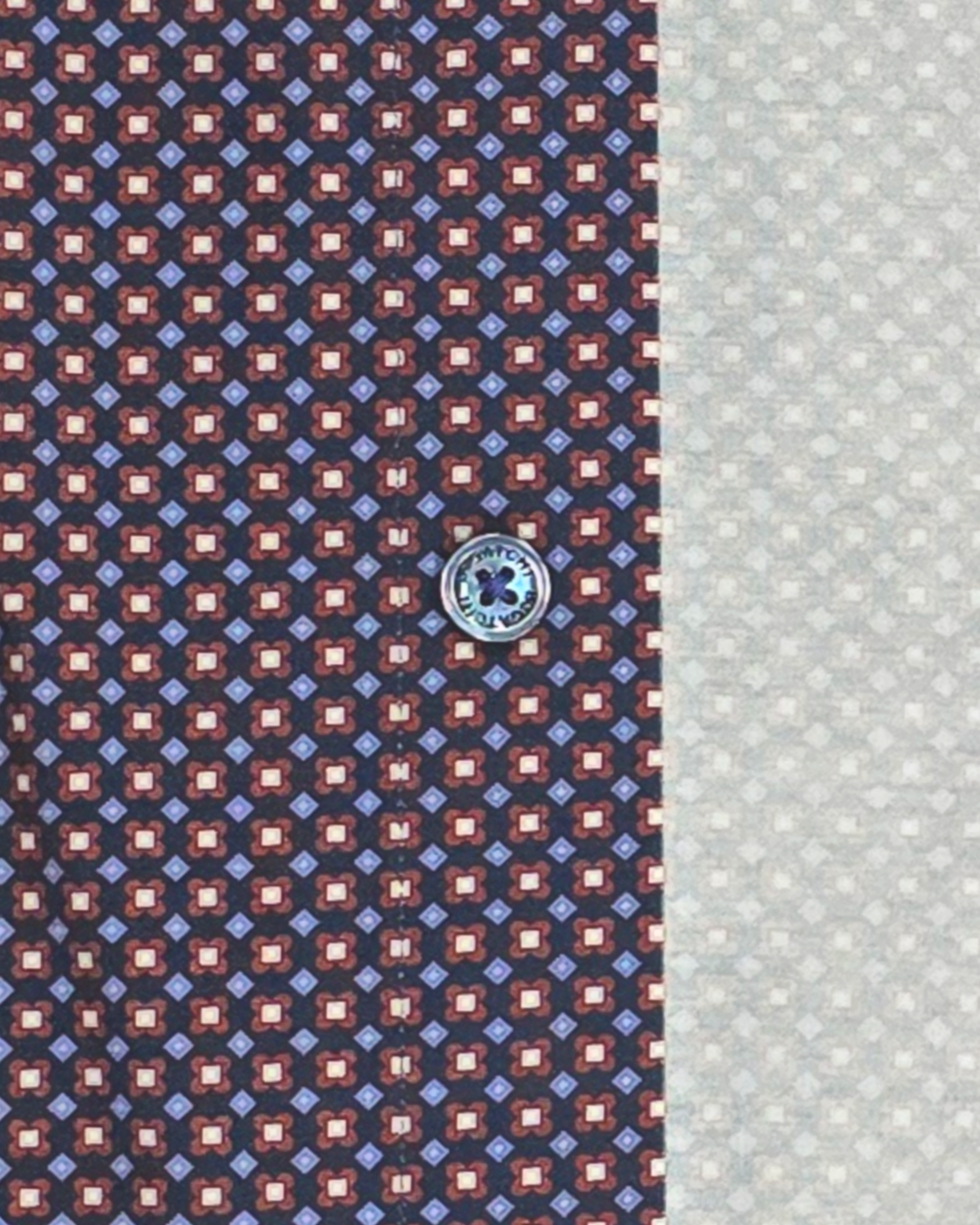 OoohCotton Sport Shirt in Eggplant Quad Mosaic
