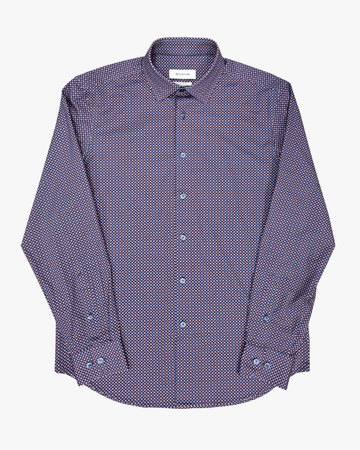 OoohCotton Sport Shirt in Eggplant Quad Mosaic