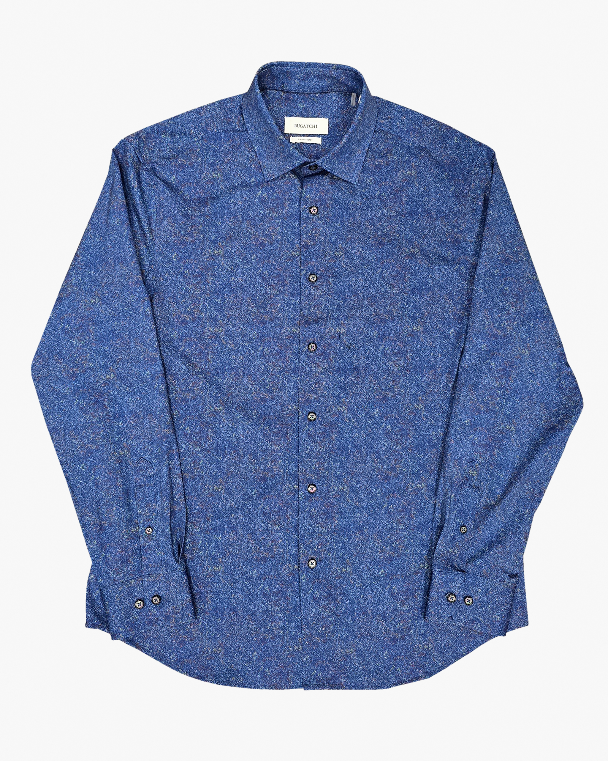 OoohCotton Sport Shirt in Navy Flecks