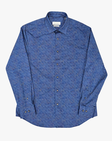 OoohCotton Sport Shirt in Navy Flecks