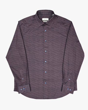 OoohCotton Sport Shirt in Burgundy Herringbone