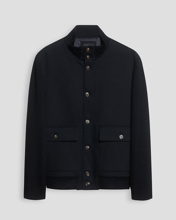 Patch Pocket Outerwear Jacket in Black
