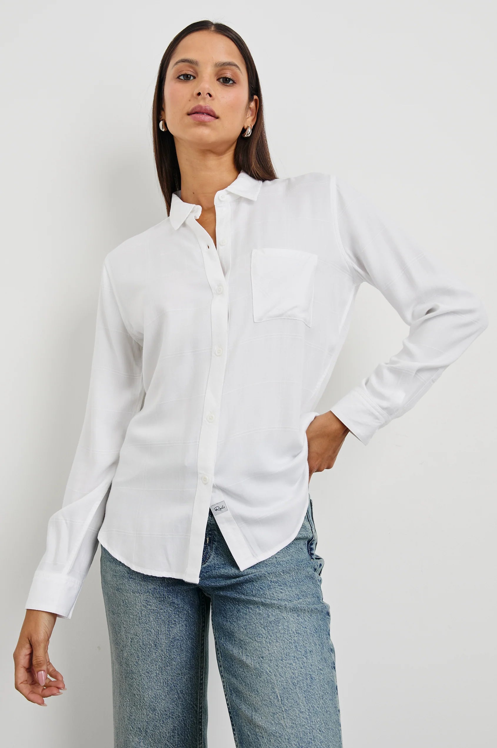 Hunter Blouse in Ivory Check