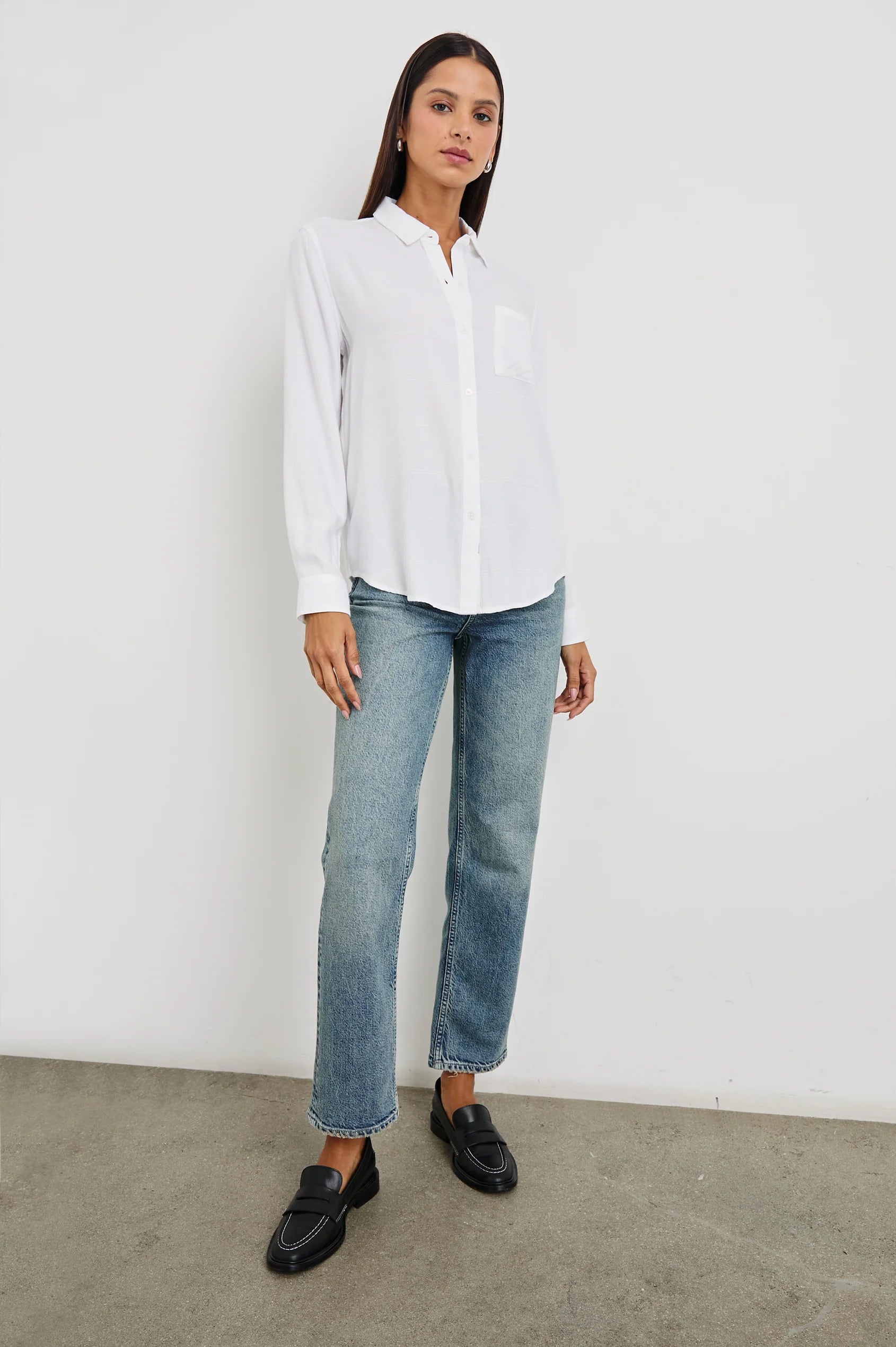 Hunter Blouse in Ivory Check