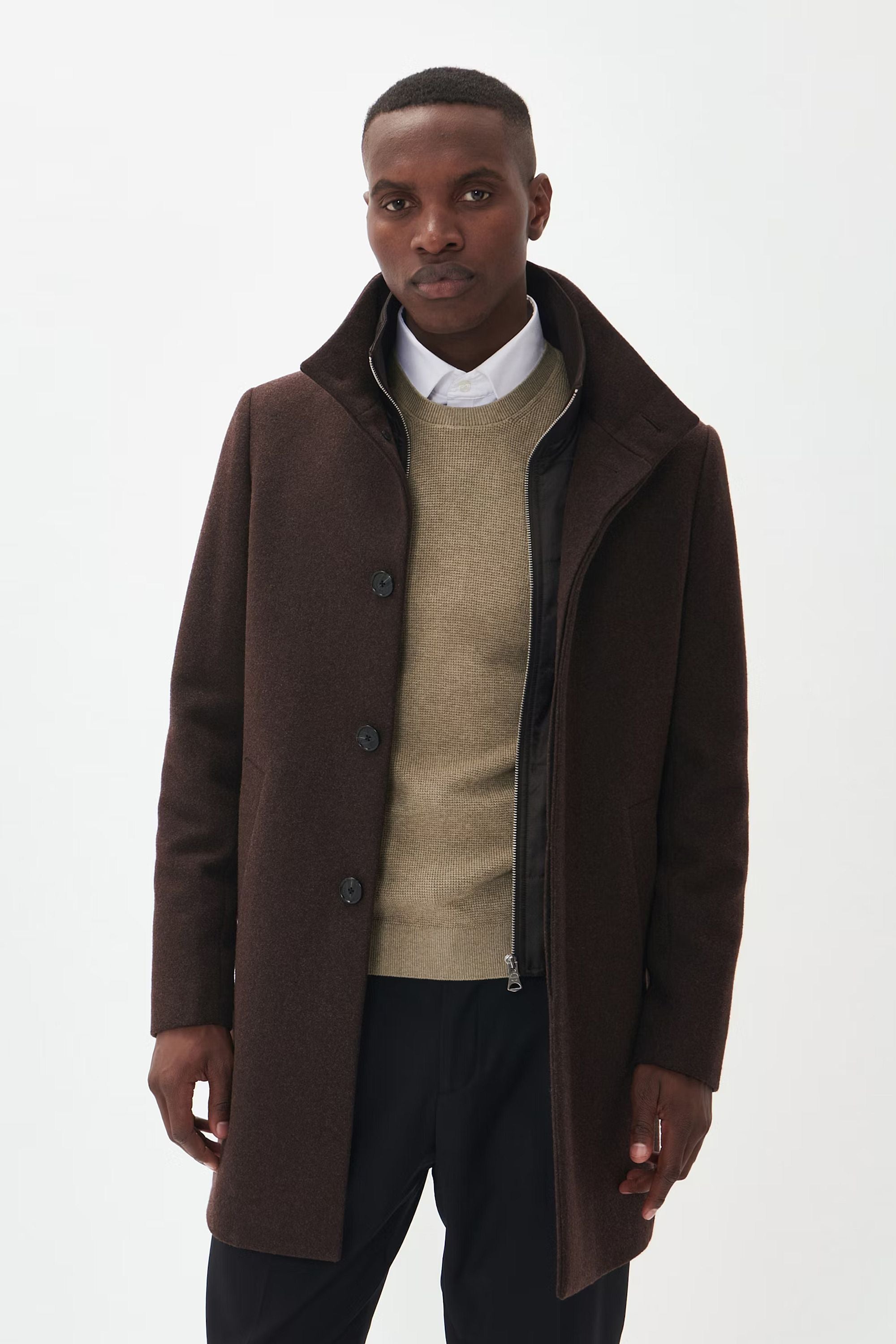 Harvey Wool Overcoat in Espresso