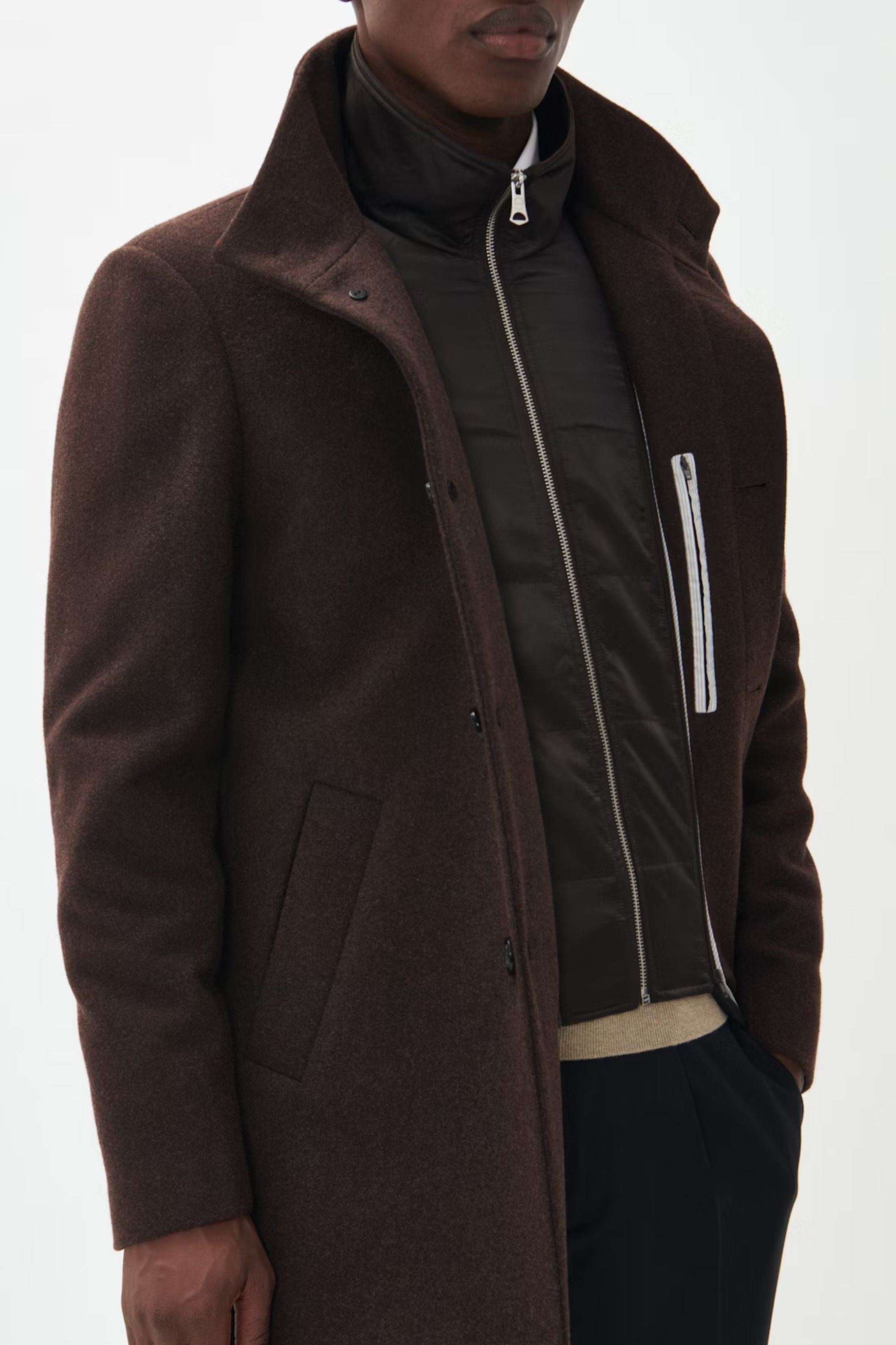 Harvey Wool Overcoat in Espresso