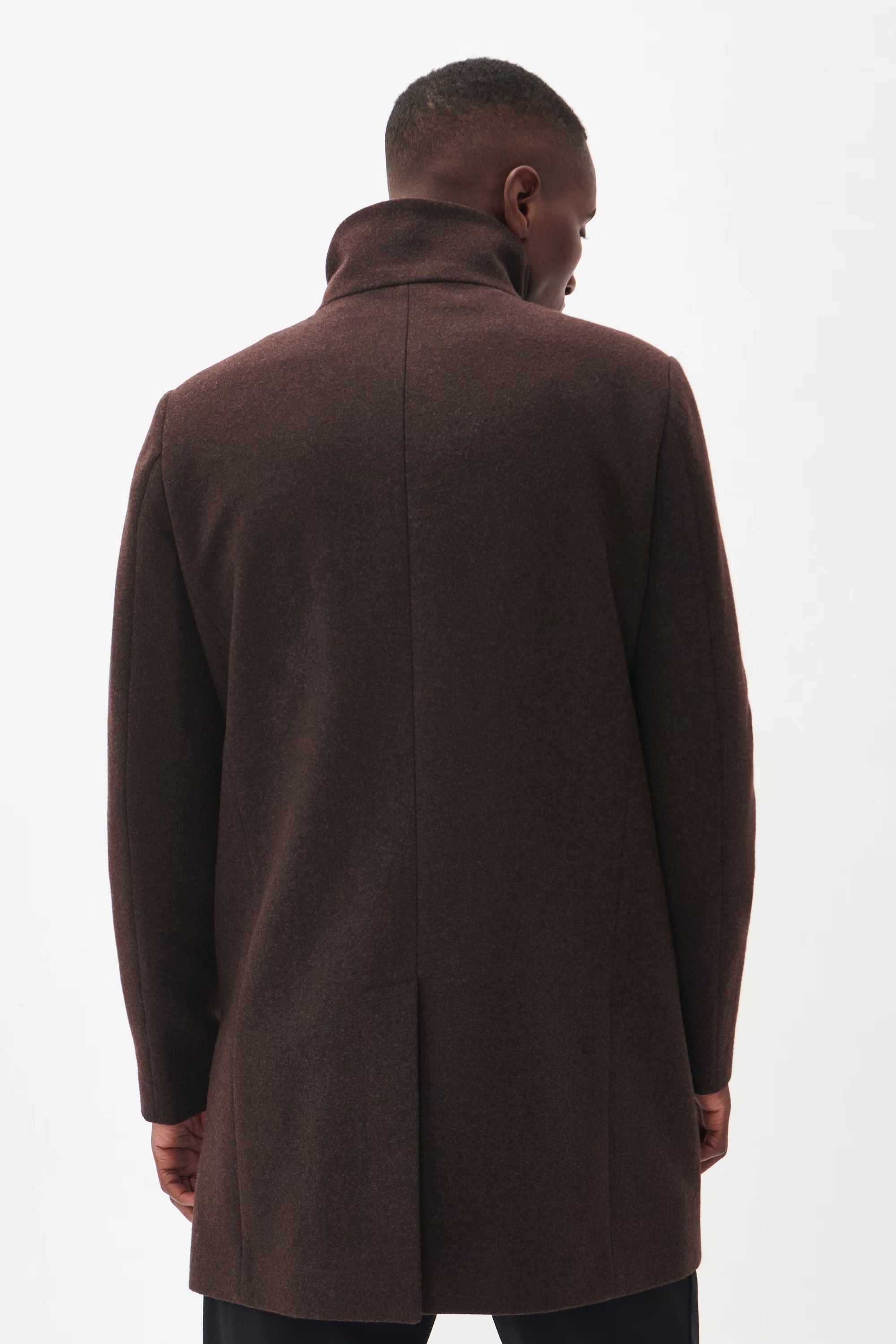 Harvey Wool Overcoat in Espresso