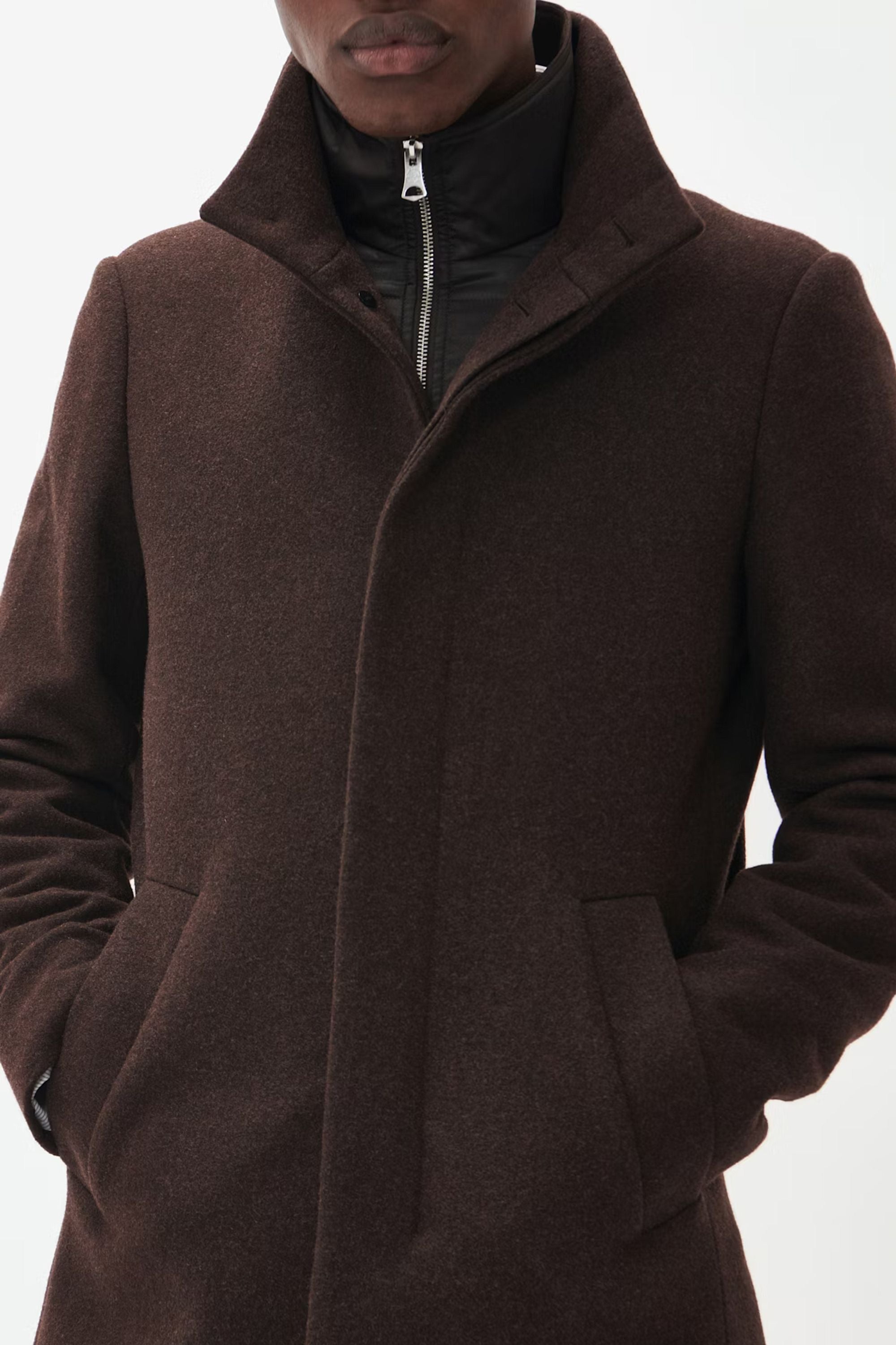 Harvey Wool Overcoat in Espresso