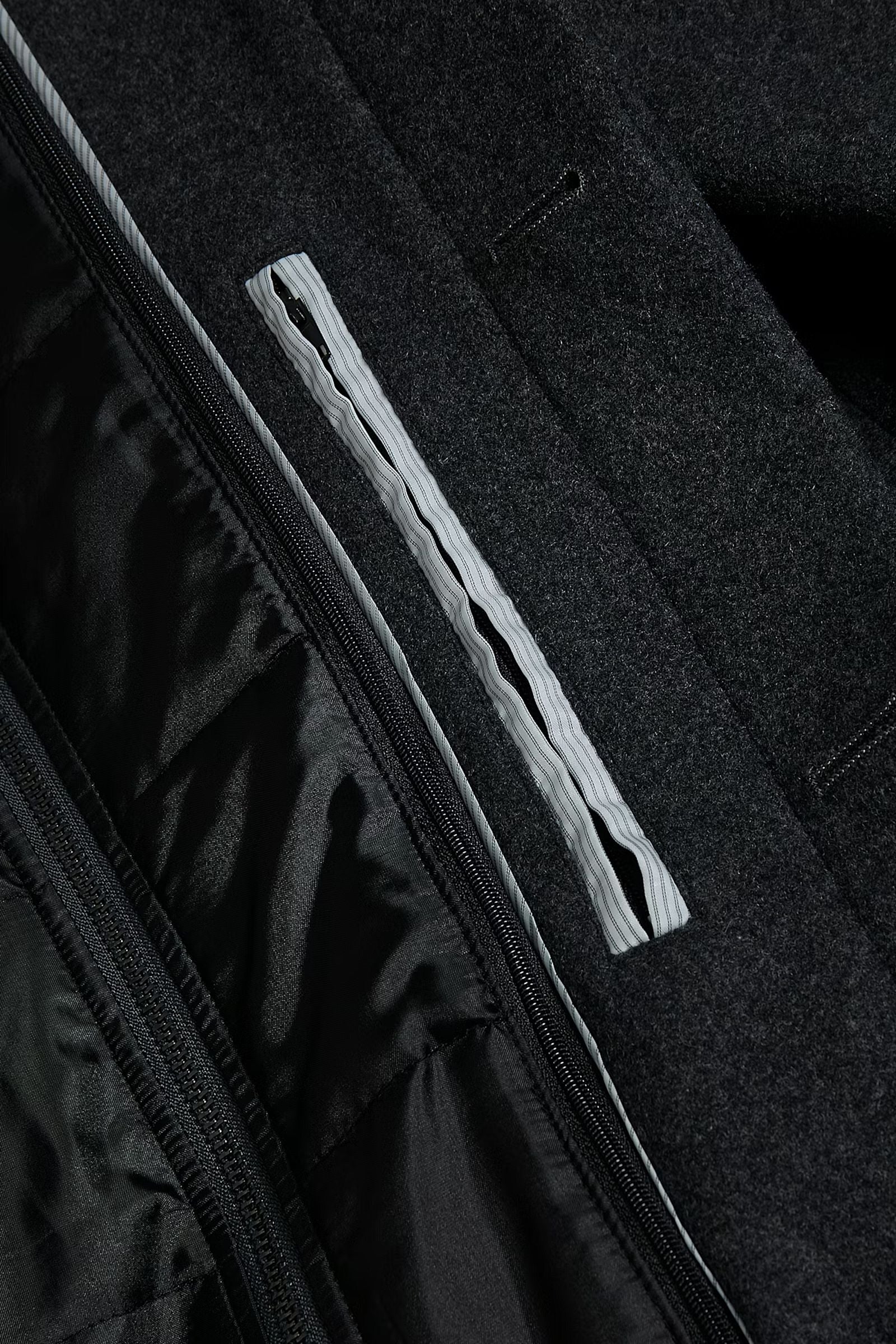 Harvey Wool Overcoat in Medium Grey Melange